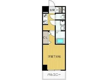 グレータ美章園(1K/4階)の間取り写真