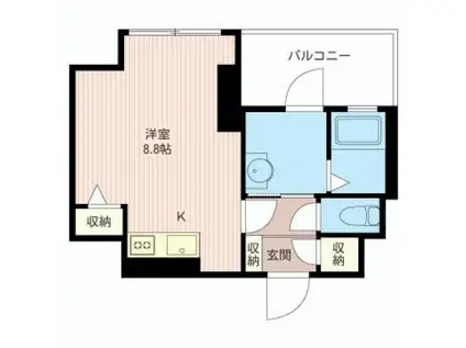 マストライフ目黒南(ワンルーム/9階)の間取り写真