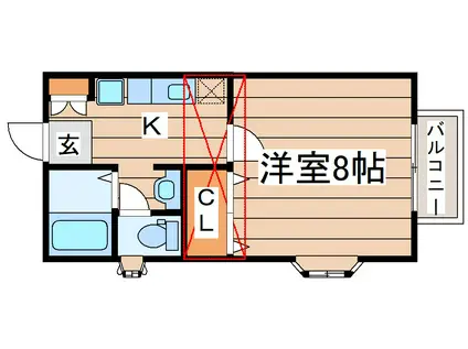 アイボリー(1K/1階)の間取り写真