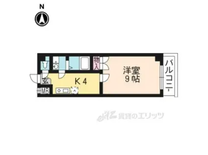 シェモア北山(1K/2階)の間取り写真