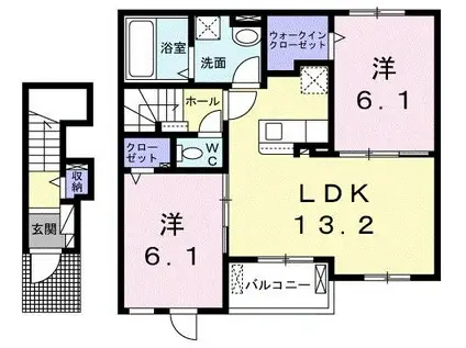 ヴィラ アネラ(2LDK/2階)の間取り写真