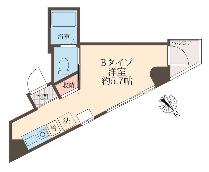 ロイヤルシティ赤羽岩淵(ワンルーム/3階)の間取り写真
