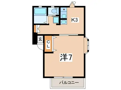 メゾンヤマト本町(1K/1階)の間取り写真