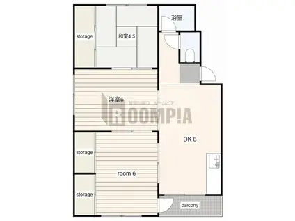 朝霧ビル(3DK/4階)の間取り写真