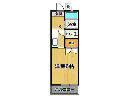沼尻ハイツA(1K/2階)の間取り写真
