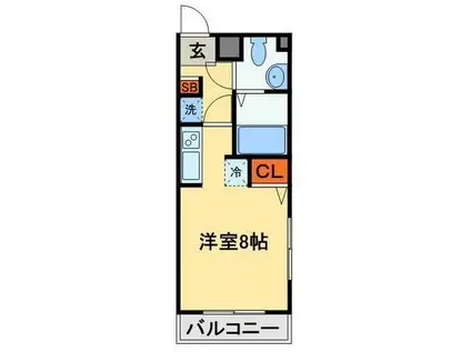 ボヌール東中山(1K/3階)の間取り写真