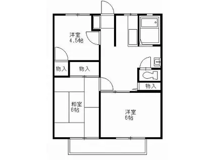 菊地ハイツA(3DK/2階)の間取り写真