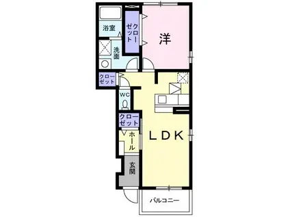 エレガンテ・カーサ(1LDK/1階)の間取り写真