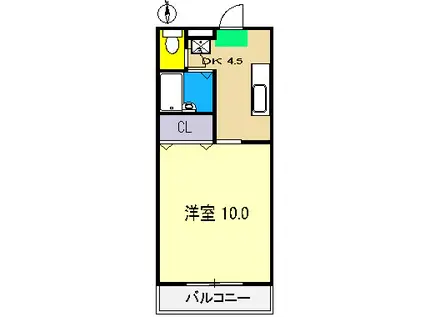 カミムラハイツ(1DK/3階)の間取り写真