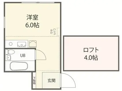 ユナイトANZENアリソン・ベッケル(ワンルーム/2階)の間取り写真