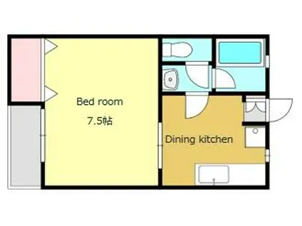 アドミナル8号棟(1DK/2階)の間取り写真