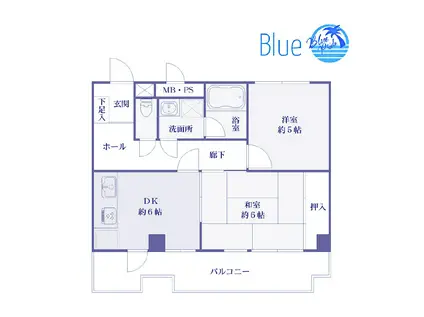 藤和シティーコープ(2DK/4階)の間取り写真