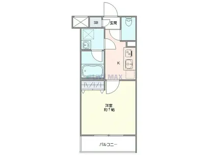 クレヴィスタ成増(1K/2階)の間取り写真