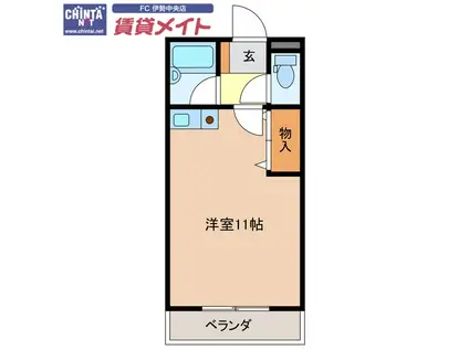 ハイツ21(ワンルーム/1階)の間取り写真