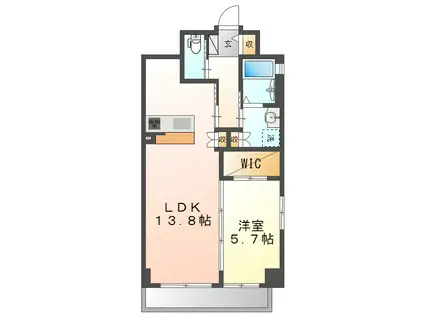 コートアクシスYOINN(1LDK/9階)の間取り写真