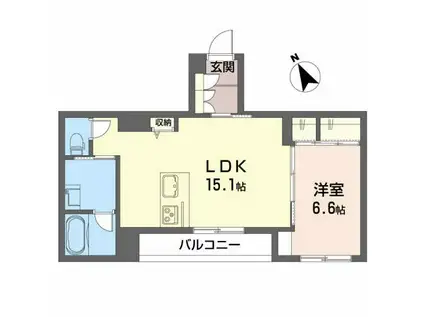 レアリゼ長町(1LDK/2階)の間取り写真