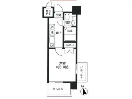 ドゥーエ川口(1K/5階)の間取り写真