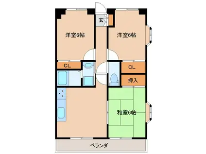 ひまわり21(3LDK/7階)の間取り写真