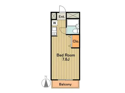 フォーレスト(1K/2階)の間取り写真