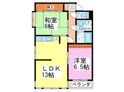 ハイム江端(2LDK/1階)の間取り写真