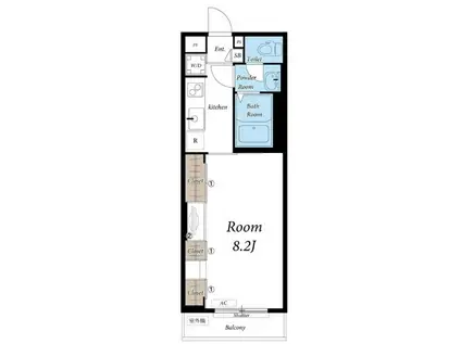 リブリOMJ(1K/3階)の間取り写真