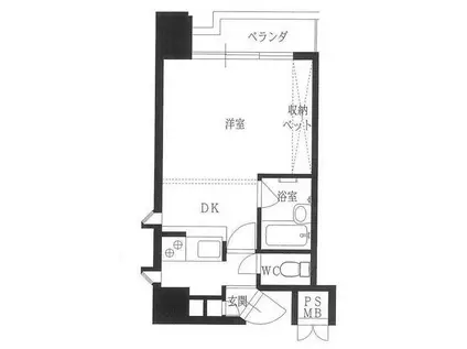 ディアコート(1K/6階)の間取り写真