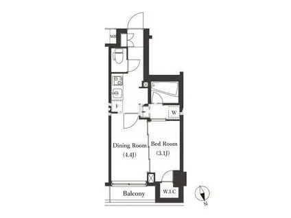 ARKMARK大森西(1DK/4階)の間取り写真