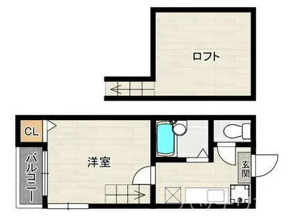 グランディール吉塚(1K/2階)の間取り写真