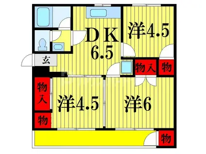 松戸共生ハウス(3DK/1階)の間取り写真