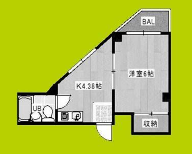 ワイツービル(1K/3階)の間取り写真