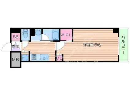 エトワール新大阪(1K/2階)の間取り写真