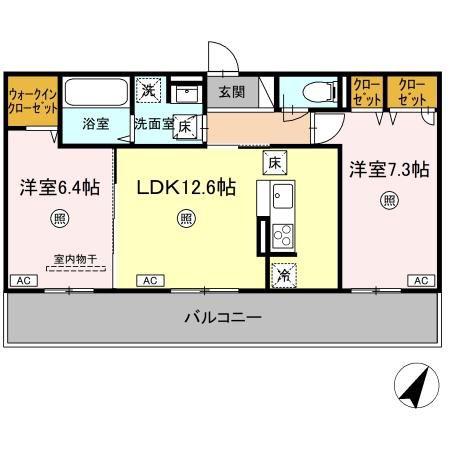 スペチアーレ・セレーナ(2LDK/1階)の間取り写真