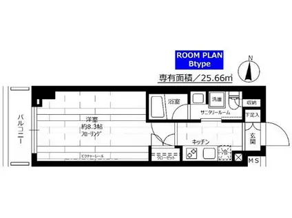 ステージグランデ練馬氷川台(1K/6階)の間取り写真