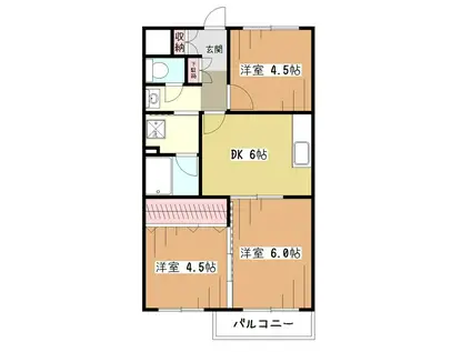 ロイヤル美住町(3DK/2階)の間取り写真