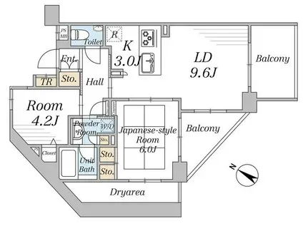 サンアリーナ溝の口(2LDK/3階)の間取り写真