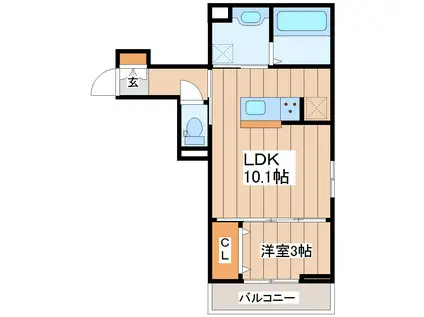 D-ROOM保春院前丁(1LDK/1階)の間取り写真