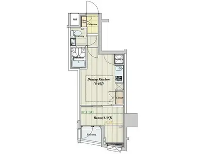 ビバリーホームズ田無III(1DK/2階)の間取り写真
