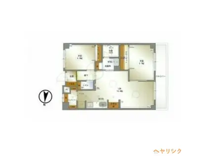 ウーリィパレス大森(2LDK/6階)の間取り写真