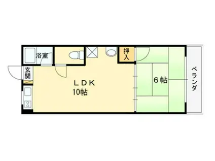 有楽荘(1LDK/1階)の間取り写真