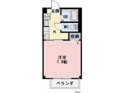 SUNNY COSMO(1K/2階)の間取り写真