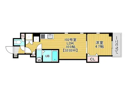 COTE DOR SOGA(1LDK/1階)の間取り写真