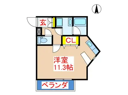 ベルビューKKR(ワンルーム/1階)の間取り写真
