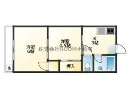 大王ハイツ(2K/3階)の間取り写真
