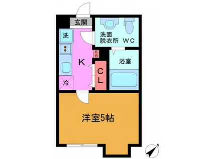 アットリラ南行徳(1K/1階)の間取り写真