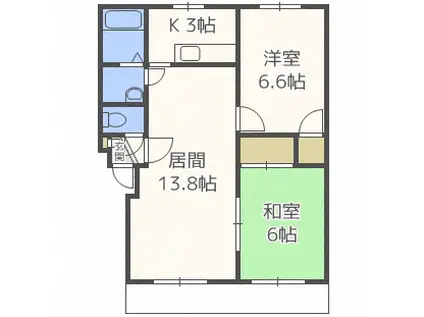 エレガンス47(2LDK/3階)の間取り写真