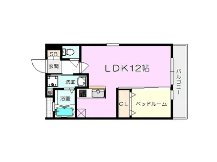 マンション御園(1LDK/1階)の間取り写真