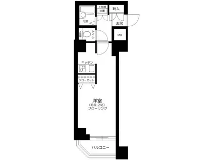 DOLCE秋葉原ノース 五番館(ワンルーム/6階)の間取り写真