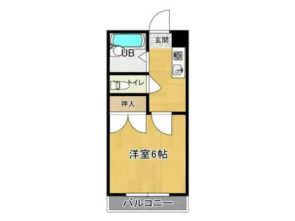 ミルキーウェイ イースト棟(1K/1階)の間取り写真