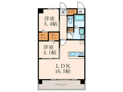 LAND AXIS(2LDK/5階)の間取り写真