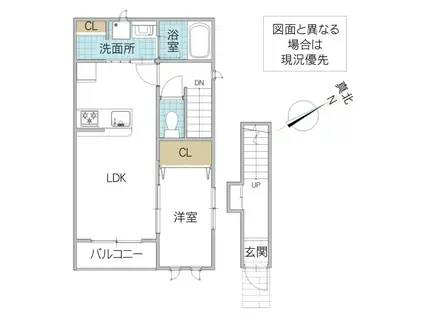 レーガベーネ小松 A棟(1LDK/2階)の間取り写真